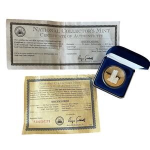 National Collector's Mint September 11th Gold Leaf Coin-Certificate